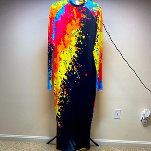 Splash Paint Body Con Dress